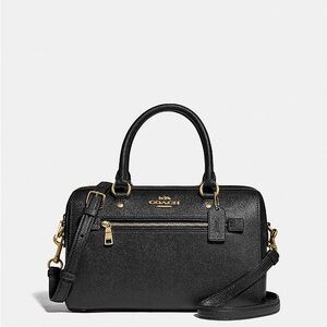 Coach Black Satchel with Gold Accents